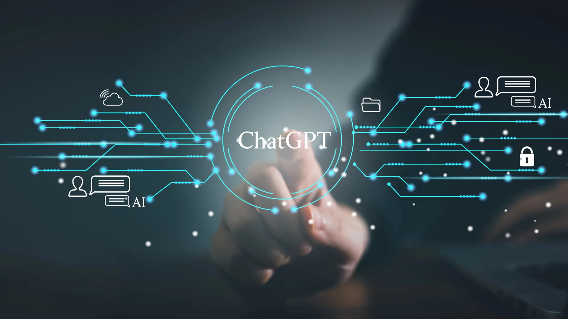 Concept technologique de chatbot et communication internet mondiale
