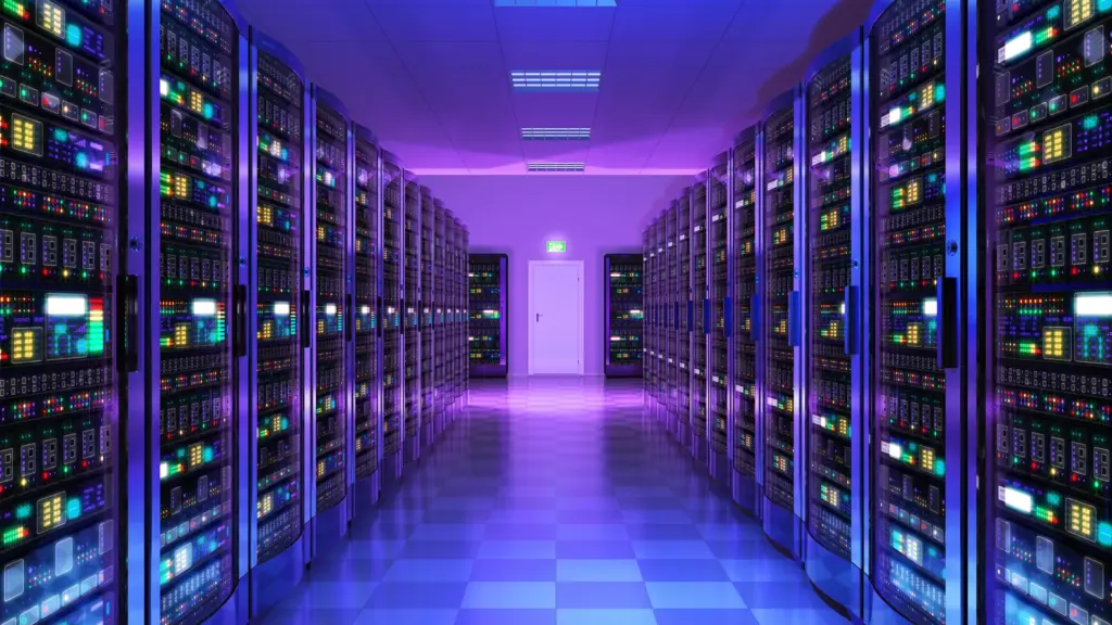 Salle de serveurs dans un centre de données - hébergement web