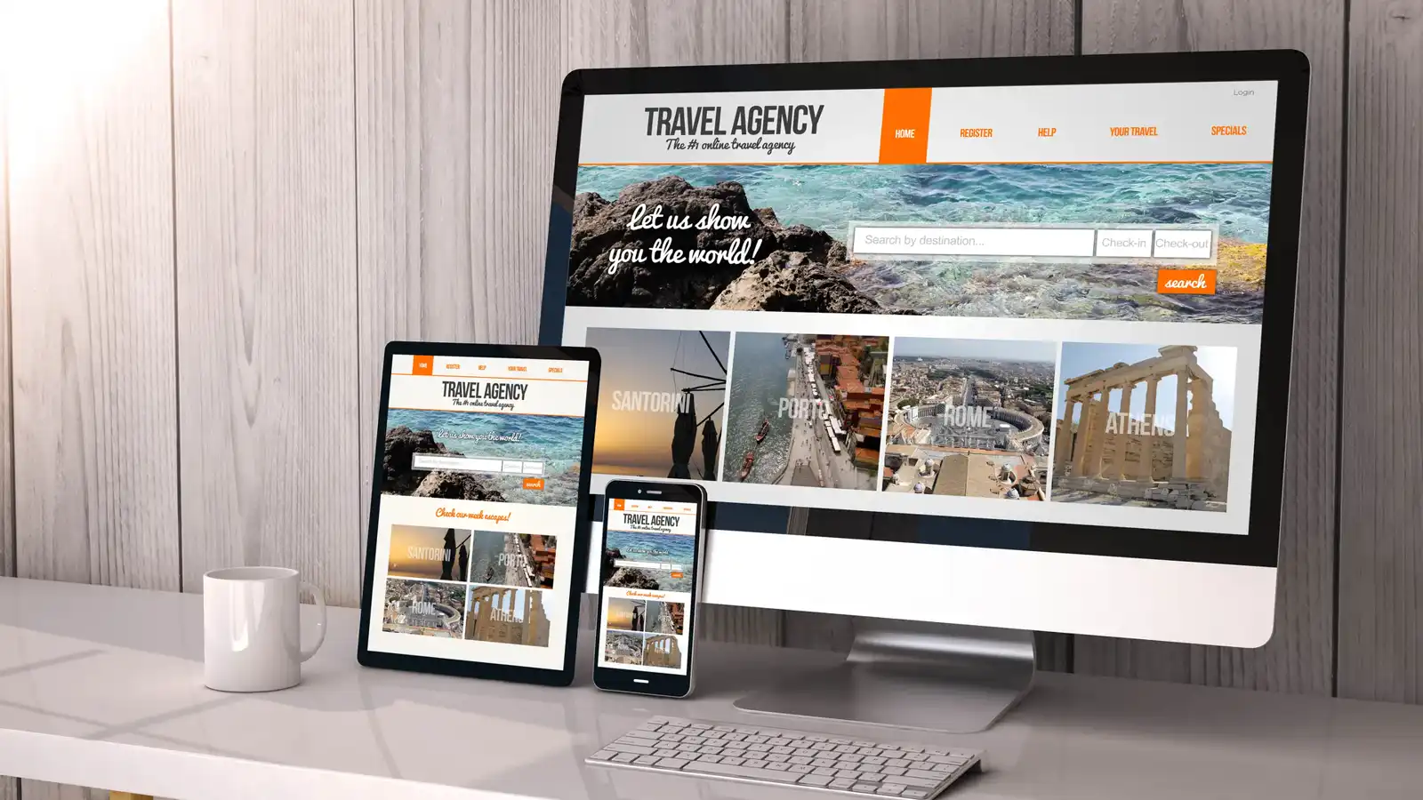 Site web affiché sur plusieurs appareils